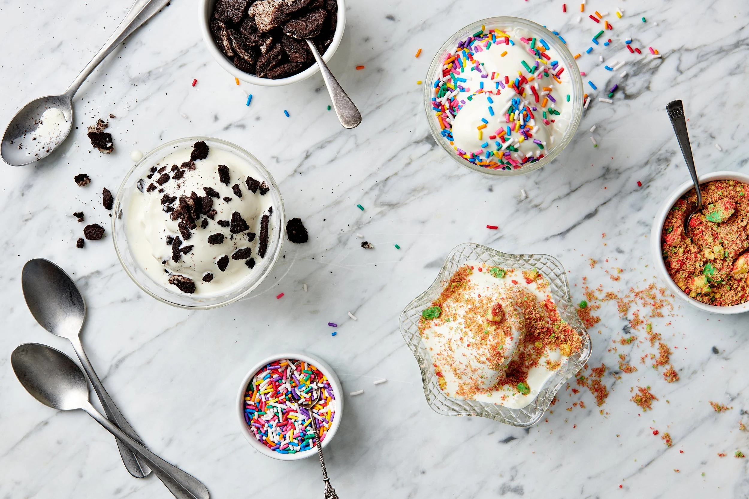 Delicious ice cream desserts